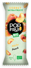 Peach sorbet ice pop PopFruit
