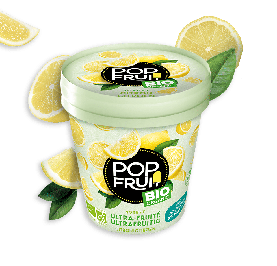 Lemon sorbet lollipops PopFruit