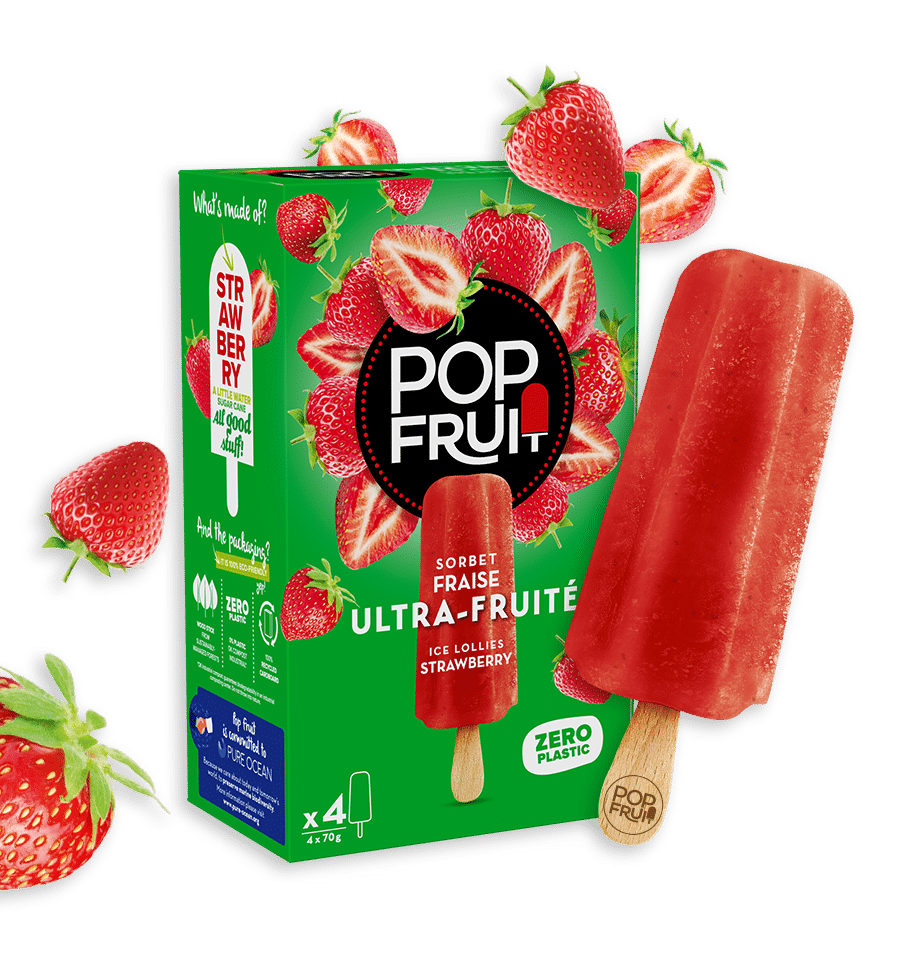 PopFruit sorbet ultra fruités fraise