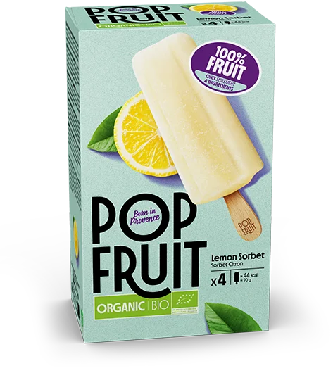 Pack bâtonnet sorbet citron bio - Ultra fruités - Pop Fruit