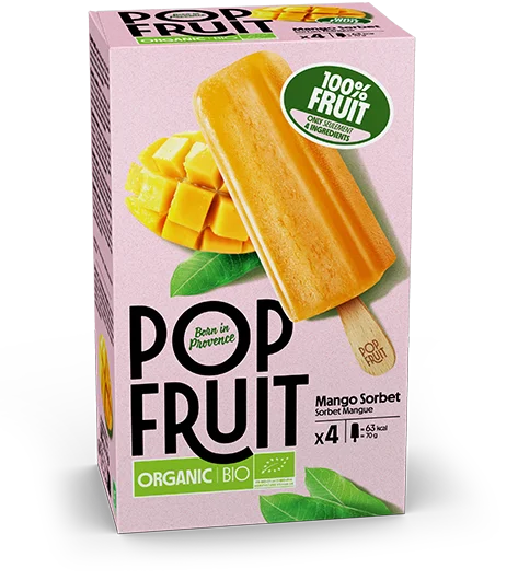 Pack bâtonnet sorbet mangue bio - Ultra fruités - Pop Fruit