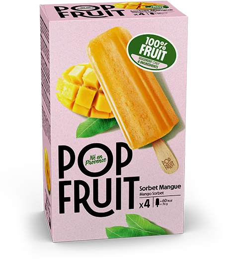 Pack bâtonnet sorbet mangue - Ultra fruités - Pop Fruit
