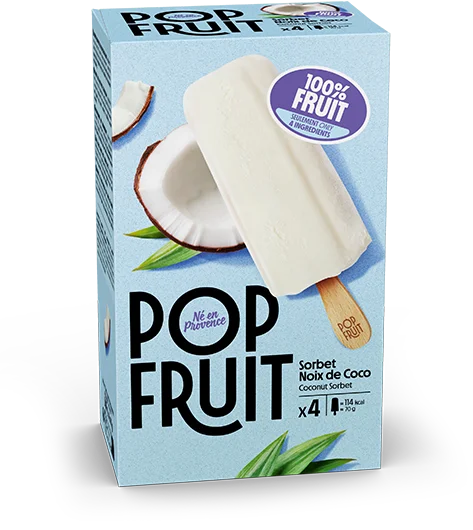 Pack bâtonnet sorbet noix de coco - Ultra fruités - Pop Fruit