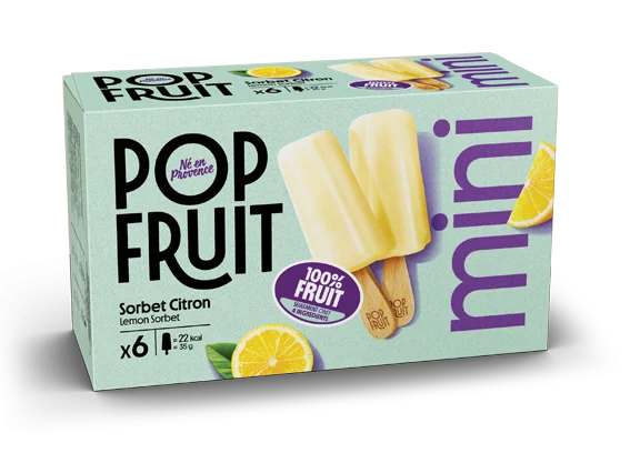 Pack mini 100% fruit sorbet bâtonnet citron - Pop Fruit