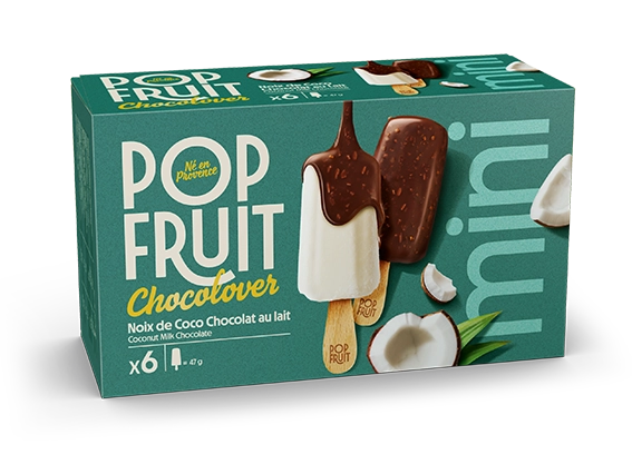 Pack mini chocolover sorbet bâtonnet noix de coco chocolat au lait - Pop Fruit