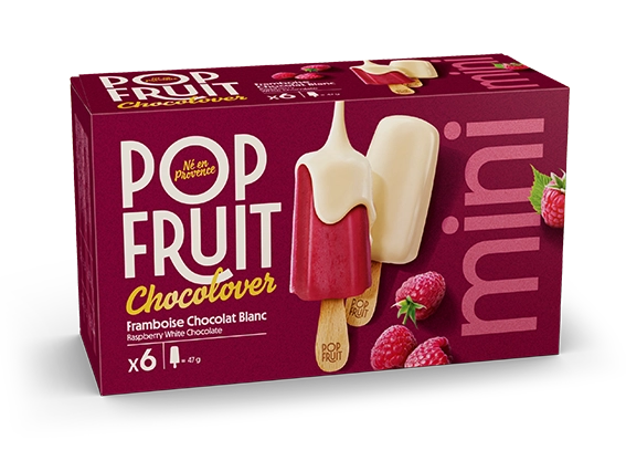 Pack mini chocolover sorbet bâtonnet Framboise chocolat blanc - Pop Fruit