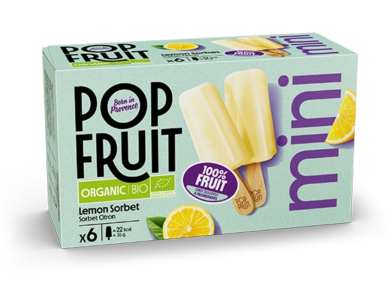 Pack mini 100% fruit sorbet bâtonnet citron BIO- Pop Fruit