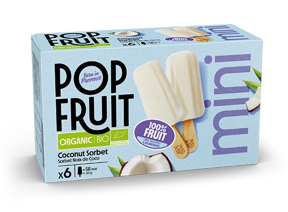 Pack mini 100% fruit sorbet bâtonnet noix de coco BIO - Pop Fruit