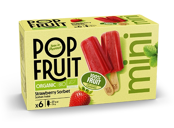 Pack mini 100% fruit sorbet bâtonnet fraise BIO- Pop Fruit
