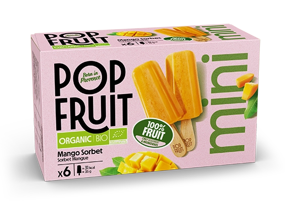 Pack mini 100% fruit sorbet bâtonnet mangue BIO - Pop Fruit
